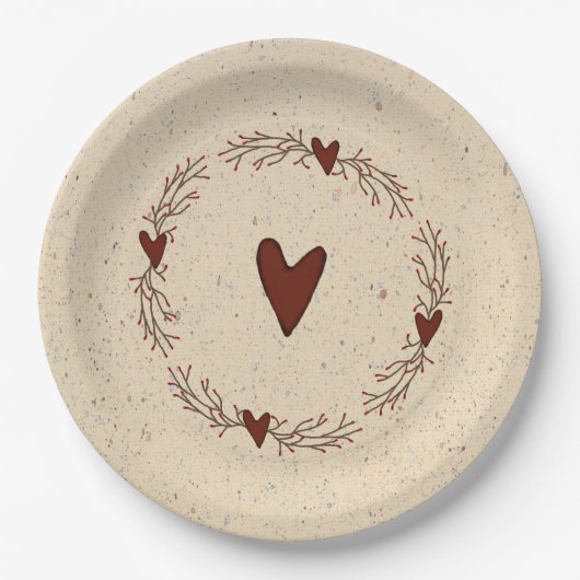 初期のハート紙プレート ペーパープレート (正面)