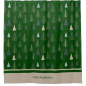 初期のパインズオンダークグリーン シャワーカーテン (正面)