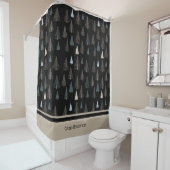 初期のパインズオンブラック シャワーカーテン (インサイチュ)