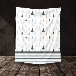 初期のパインズオンホワイト フリースブランケット