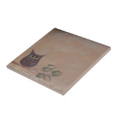 初期のフォークアートフクロウ絵画アクリル タイル (側面)