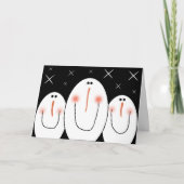 初期のフォークアート雪だるま シーズンカード (正面)