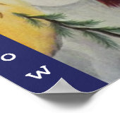 初期のフォークアート雪だるま ポスター (角)