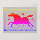 初期のフォークアーランニングトの馬シルエットウマ科の ポストカード (正面)