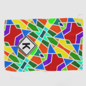 初期の幾何学的なアートカラーの三角形を変更する ゴルフタオル (横)