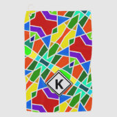 初期の幾何学的なアートカラーの三角形を変更する ゴルフタオル (正面)