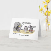 初期の洞窟の画家おもしろい漫画誕生日カード カード (黄色い花)