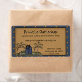 初期の素朴Saltbox & Stars Shipping ラベル (インサイチュ)