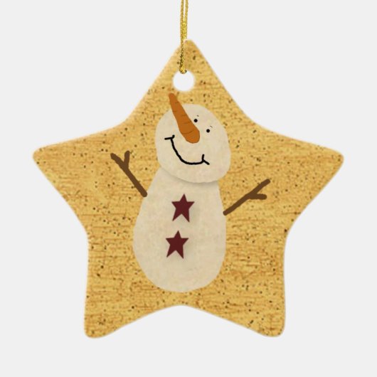 初期の雪だるまオーナメント セラミックオーナメント (正面)