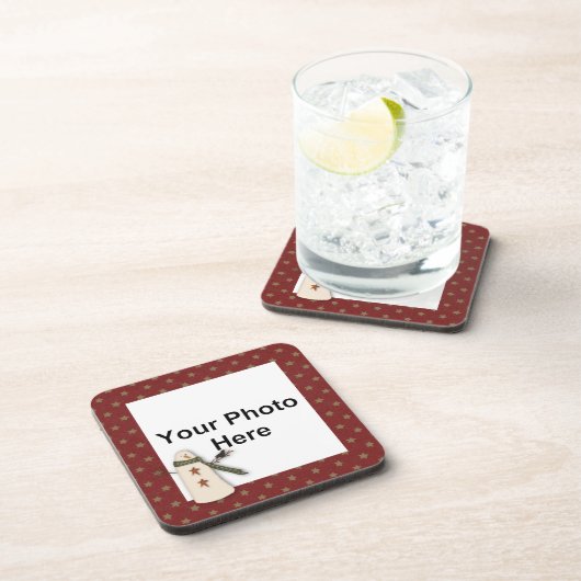 初期の雪だるまカスタムフォトコルクコースター コースター (右側)