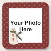 初期の雪だるまカスタムフォトコルクコースター コースター (正面)