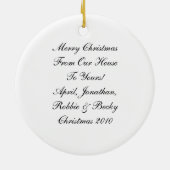 初期の雪だるまジンジャーブレッドマン セラミックオーナメント (裏面)