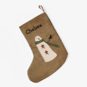 初期の雪だるまストッキング スモールクリスマスストッキング (裏面 (吊り時))