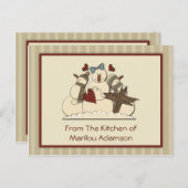 初期の雪だるまレシピカード ポストカード (正面/裏面)