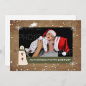 初期の雪だるま写真クリスマスカード シーズンカード (正面/裏面)