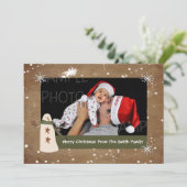 初期の雪だるま写真クリスマスカード シーズンカード (スタンド正面)