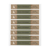 初期の雪だるま周回住所 シール ラップアラウンドラベル (シート)