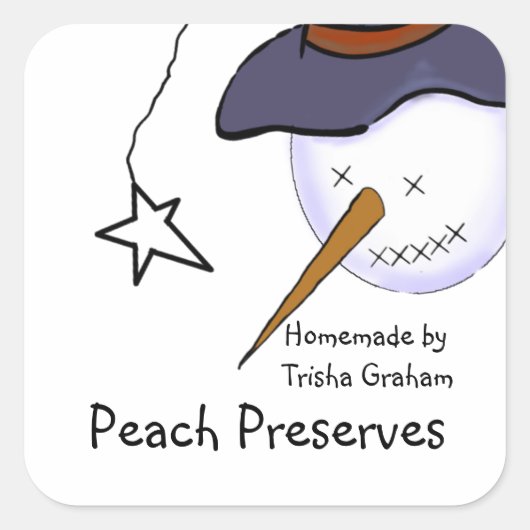 初期の雪だるまJARラベル スクエアシール (正面)