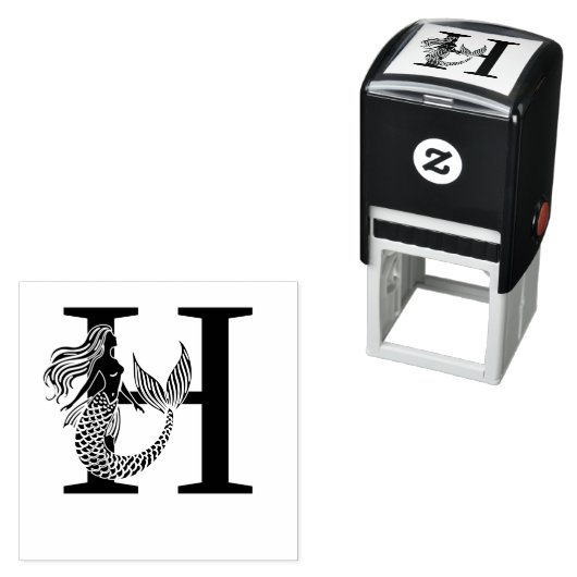 初期の髪を流れる蒸し暑い人魚独身ののはっきりした髪 セルフインキングスタンプ (インサイチュ)