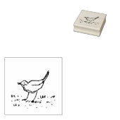 初期の鳥ペンラインアート ラバースタンプ (押印)