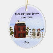 初期の – 新しいホームの初めてのクリスマス セラミックオーナメント (左)