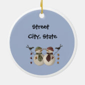 初期の – 新しいホームの初めてのクリスマス セラミックオーナメント (裏面)