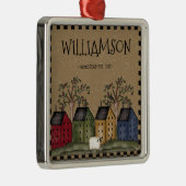 初期のSALTBOXハウスファミリー名素朴 メタルオーナメント (右)