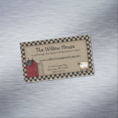 初期のSaltbox HouseとWillow Tree編集可能 マグネット名刺 (インサイチュ)