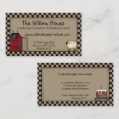 初期のSaltbox HouseとWillow Tree編集可能 名刺 (正面/裏面)