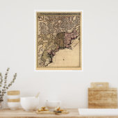 初期アメリカのヴィシュエの地図1717 ポスター (キッチン)