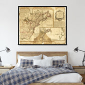 初期アメリカの地図（1780年） キャンバスプリント (インサイチュ (寝室))