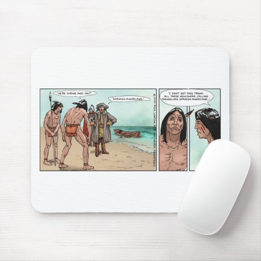 初期アメリカ人入植者は漫画のギフトをオフに マウスパッド (マウス)
