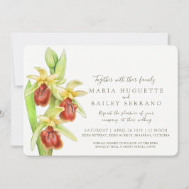 初期スパイダーオーキッドの水彩結婚式 招待状