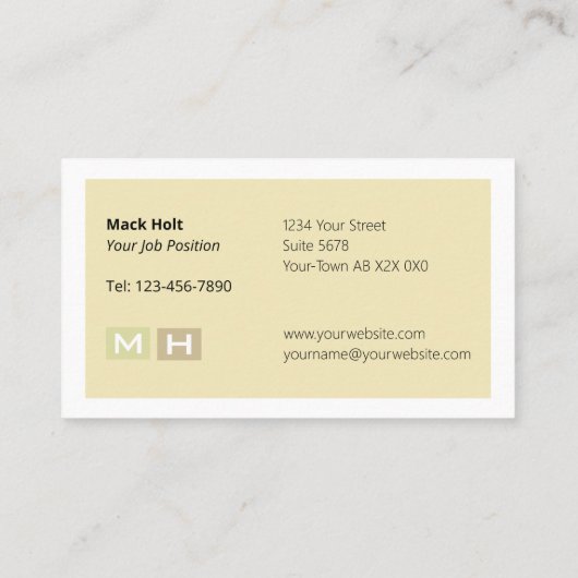 初期化されたウォームトーンブロック 名刺 (裏面)