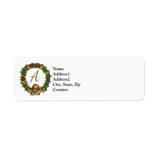 初期化されたヴィンテージエンジェルとリース ラベル (正面)