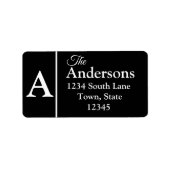 初期化された白黒差出人住所ラベル ラベル (正面)