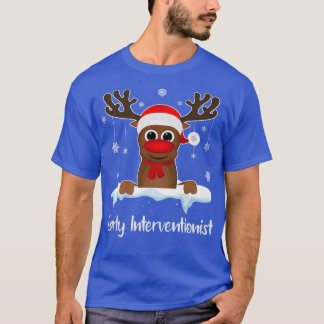 初期参加者分隊トナカイSanta Hat Chr Tシャツ