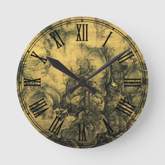 初期春と郭西中国の美術/帝国中国 ラウンド壁時計 (正面)