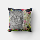 初期春の花のフレームあなたの写真を追加 クッション (正面)