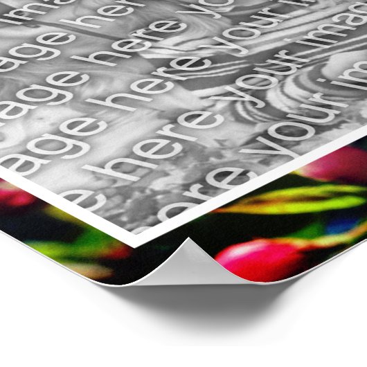 初期春の花のフレームあなたの写真を追加 ポスター (角)