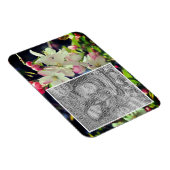 初期春の花のフレームあなたの写真を追加 マグネット (右側)