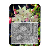 初期春の花のフレームあなたの写真を追加 マグネット (縦)