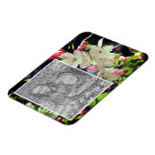 初期春の花のフレームあなたの写真を追加 マグネット (左側)