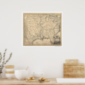 初期統一された州マップ(Senex 1721) ポスター (キッチン)