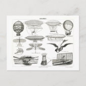初期飛んでいる機械イラストレーションヴィンテージ ポストカード (正面)