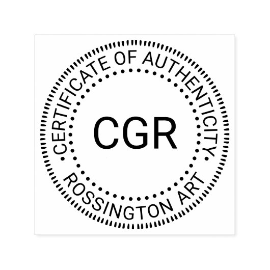 初期、名前「真正性証明書」 セルフインキングスタンプ (デザイン)