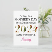 初母の日カード 私のベビーシッターとして、ハッピー初母の日 シーズンカード (スタンド正面)