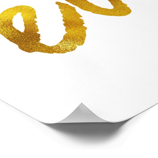 初版引用文フェイク金箔金属デザイン ポスター (角)