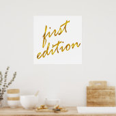 初版引用文フェイク金箔金属デザイン ポスター (キッチン)