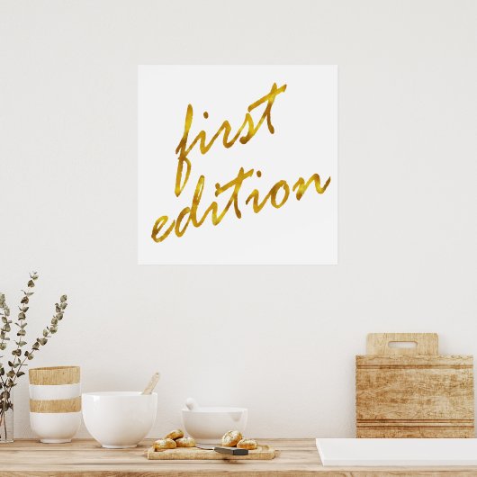 初版引用文フェイク金箔金属デザイン ポスター (キッチン)